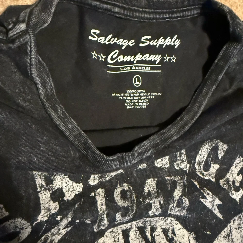 Salvage Supply Company Black Skull Graphic Tee